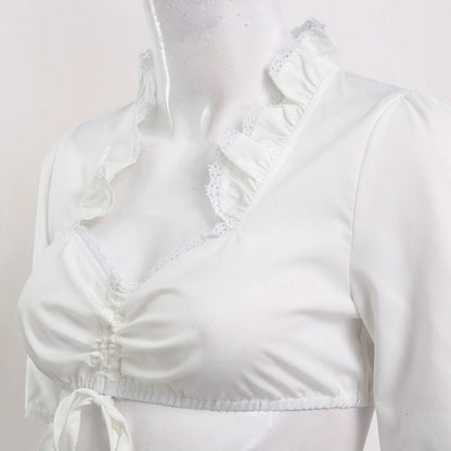 Dirndlbluse Josephine | Elegante Trachtenbluse mit Spitzenmuster 2