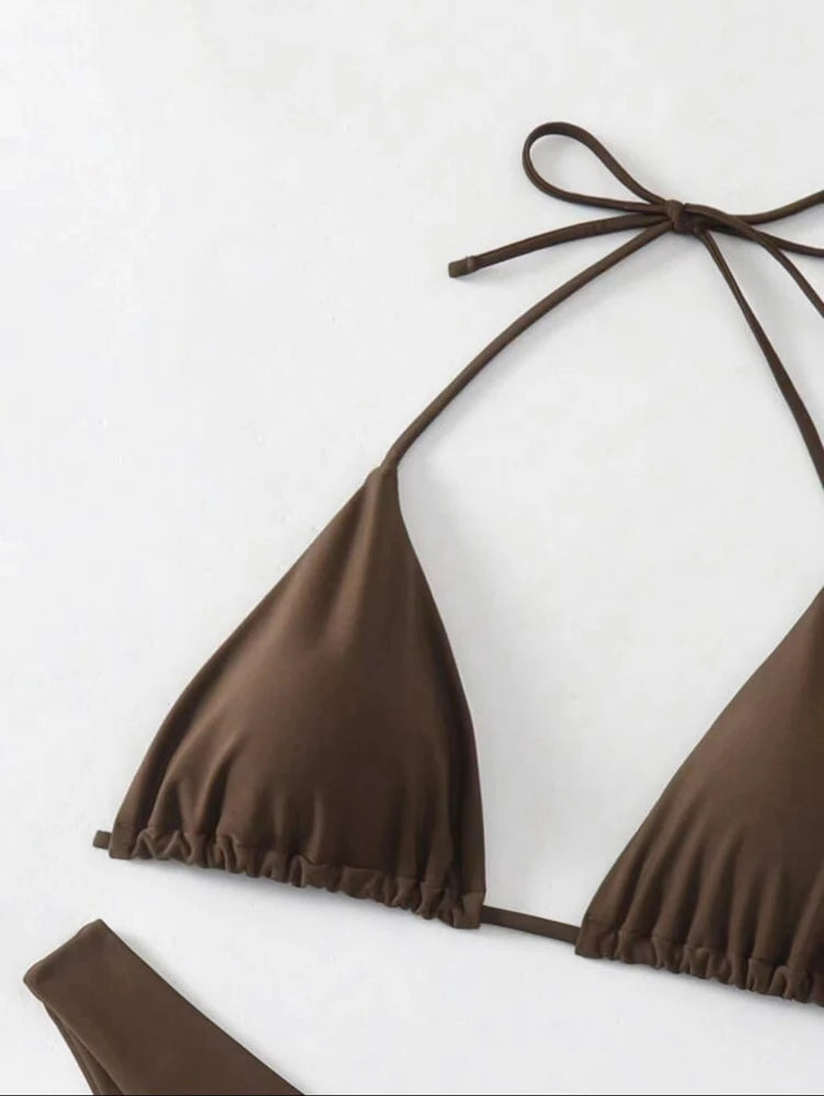 Doppelstoff Bikini Set | Damen Tanga Badeanzug 3