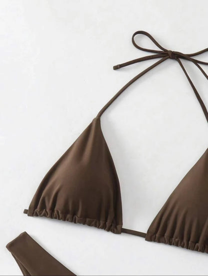 Doppelstoff Bikini Set | Damen Tanga Badeanzug 3