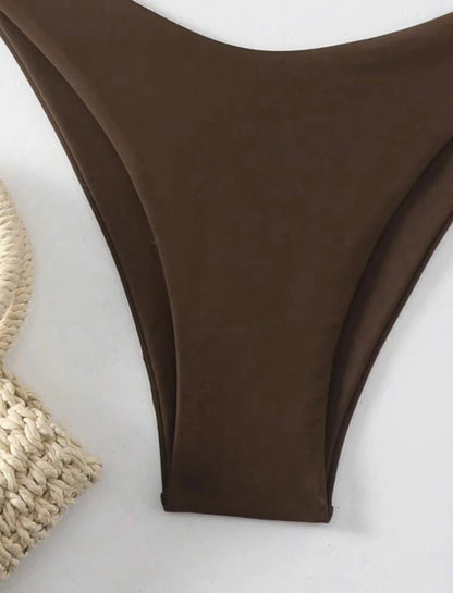 Doppelstoff Bikini Set | Damen Tanga Badeanzug 4