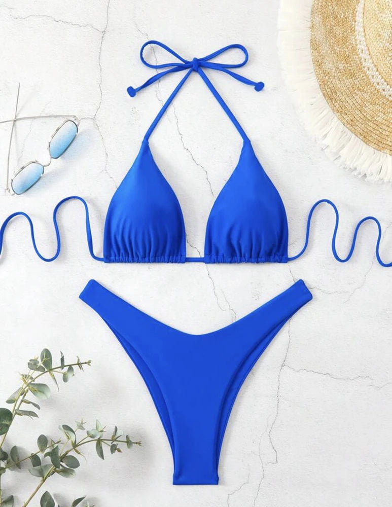 Doppelstoff Bikini Set | Damen Tanga Badeanzug 6