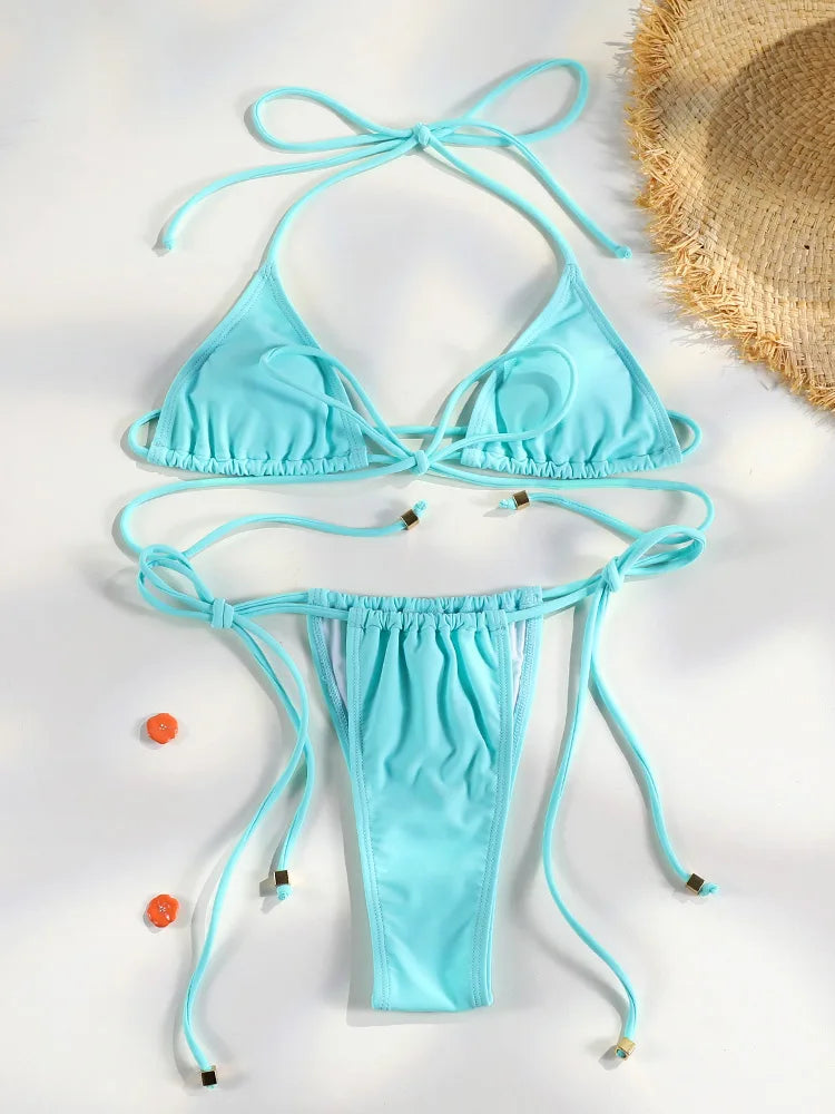 Dreieck Mini Bikini Set | Damen Badeanzug 12