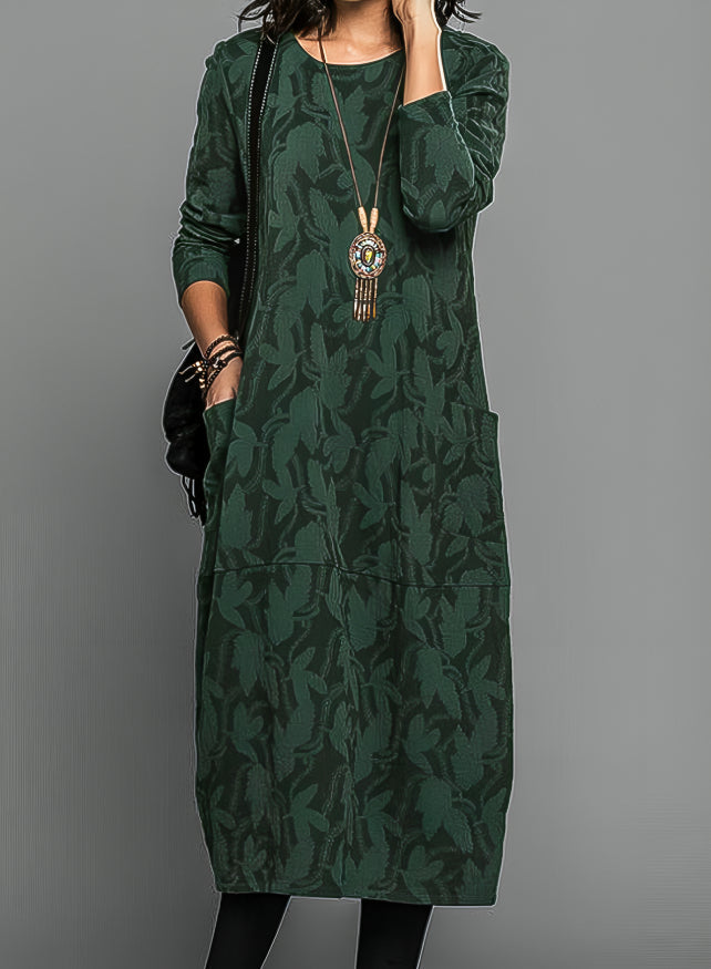 Druckmuster Midi-Tunika-Kleid | Damenmode 0