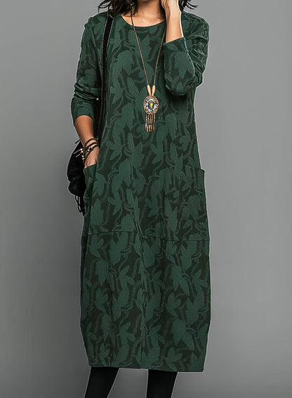 Druckmuster Midi-Tunika-Kleid | Damenmode 0
