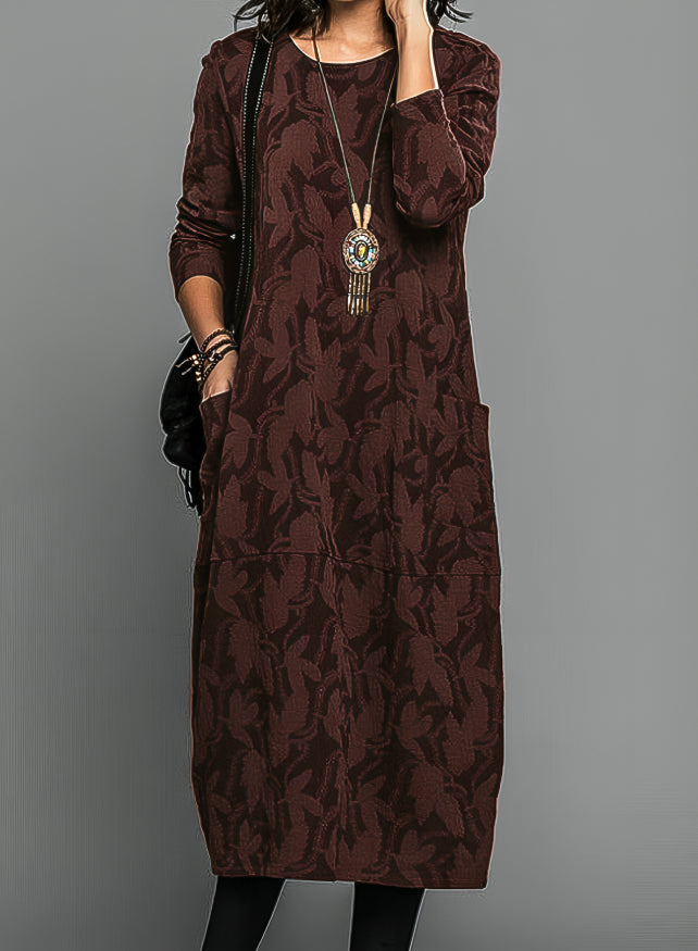 Druckmuster Midi-Tunika-Kleid | Damenmode 1