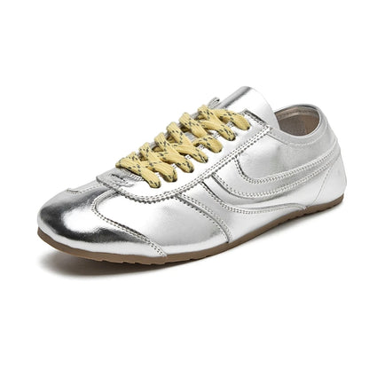 Echte Leder Sneakers | Retro Damen Turnschuhe 4