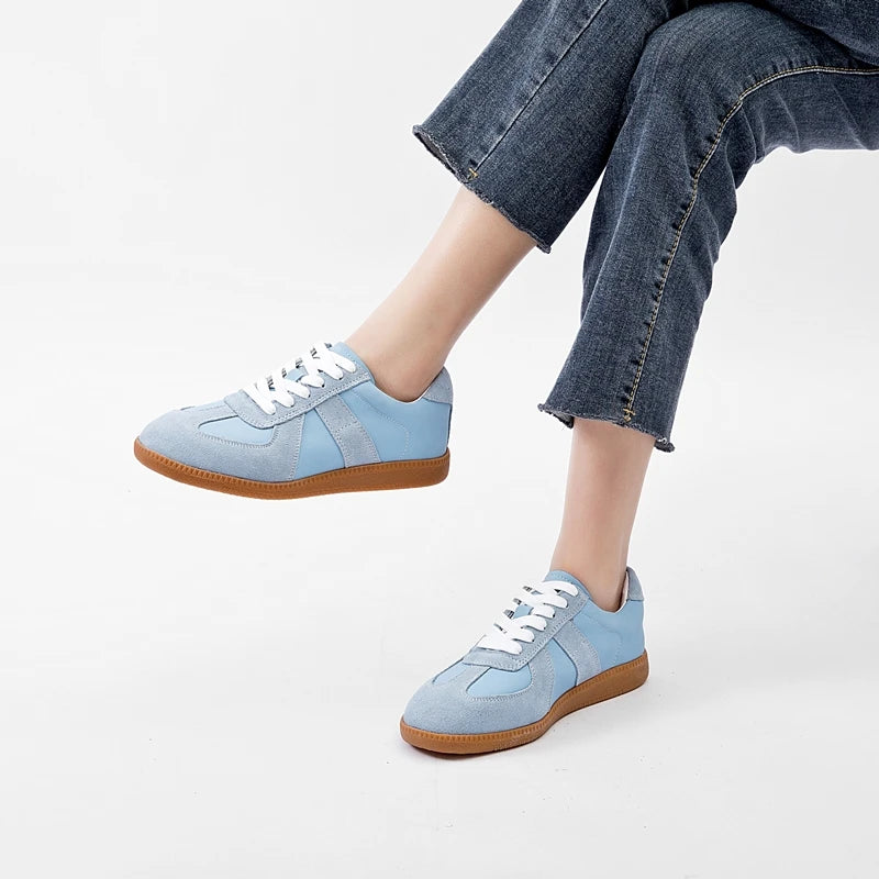 Echtes Leder Weiße Sneaker Damen | Flache Schuhe für den Frühling 3