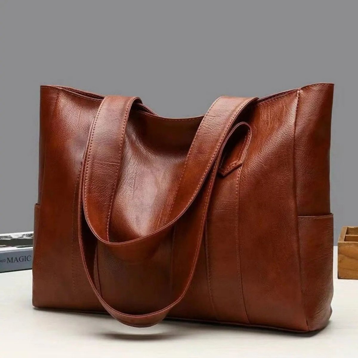 Elegante Leder-Umhängetasche mit Retro-Design 3