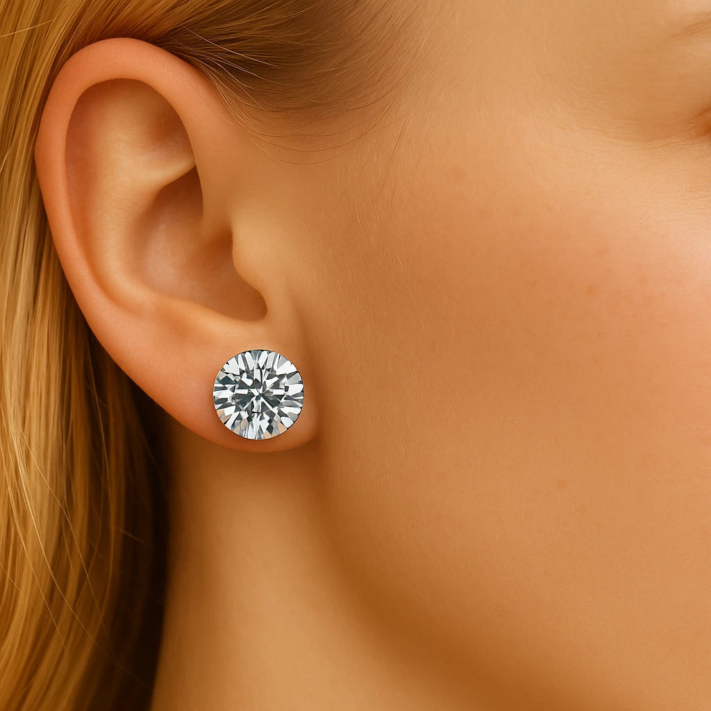 Elegante Ohrringe Gold Set | Ohrstecker Zirkonia Edelstahl 3