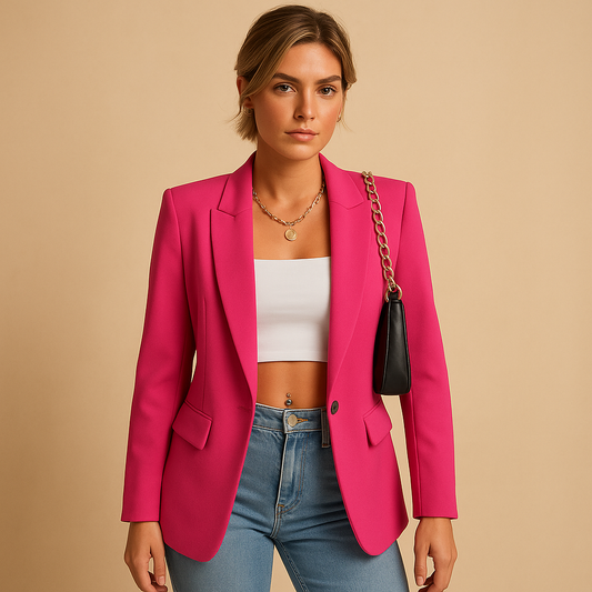 Eleganter Damen Blazer | Klassisches Revers Dunkelblau 0