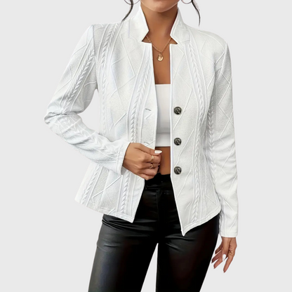 Eleganter Damen Blazer mit Zopfmuster | Taillierter Blazer 0