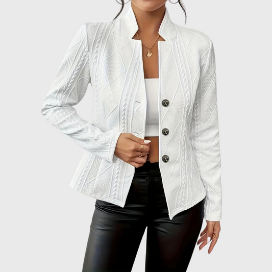 Eleganter Damen Blazer mit Zopfmuster | Taillierter Blazer 0