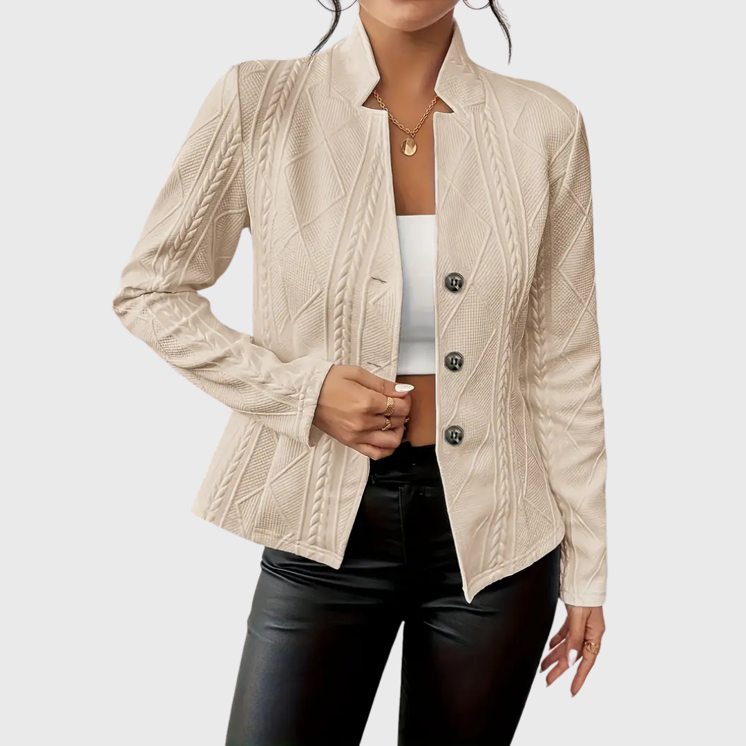 Eleganter Damen Blazer mit Zopfmuster | Taillierter Blazer 1