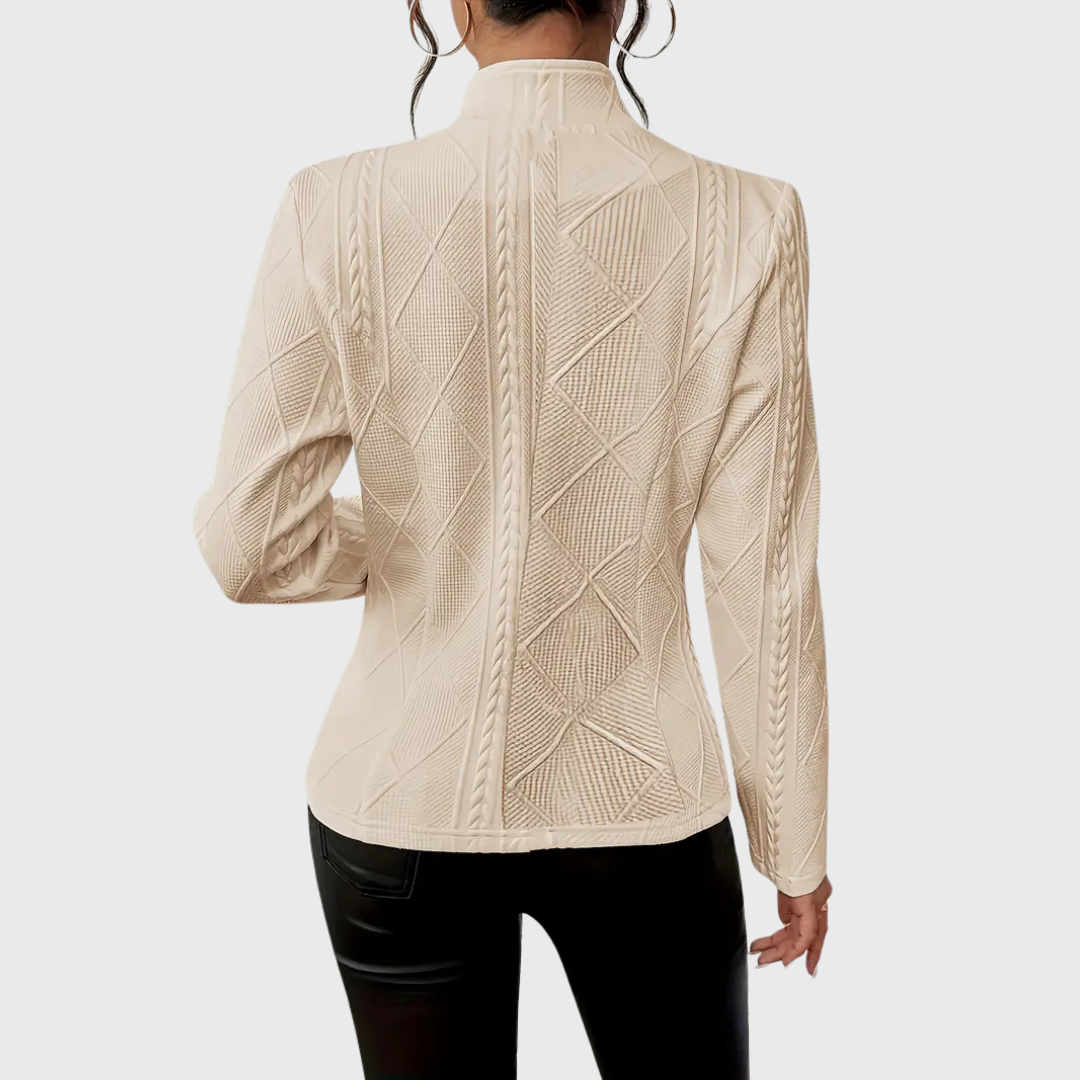Eleganter Damen Blazer mit Zopfmuster | Taillierter Blazer 2
