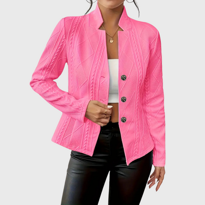 Eleganter Damen Blazer mit Zopfmuster | Taillierter Blazer 3