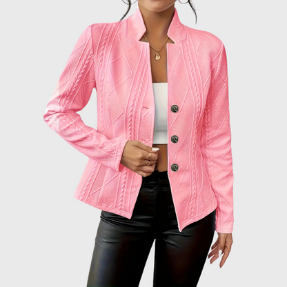 Eleganter Damen Blazer mit Zopfmuster | Taillierter Blazer 4