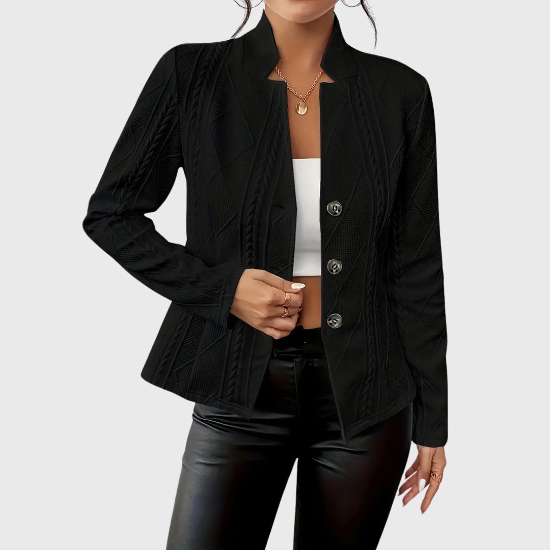Eleganter Damen Blazer mit Zopfmuster | Taillierter Blazer 5
