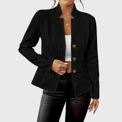 Eleganter Damen Blazer mit Zopfmuster | Taillierter Blazer 5