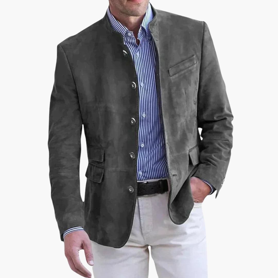 Eleganter Herren Blazer Stehkragen | Sakko Herren 2