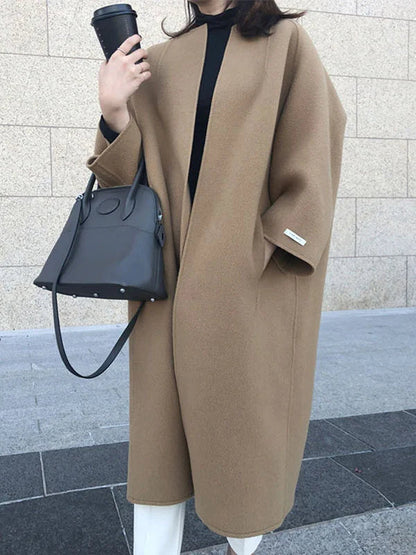Eleganter Langer Wollmantel Damen | Winter Mäntel Damen 1