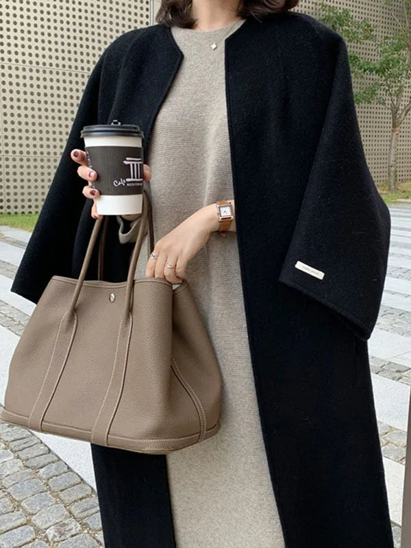 Eleganter Langer Wollmantel Damen | Winter Mäntel Damen 7