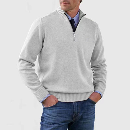Eleganter Stehkragenpullover mit Reißverschluss | Herrenpullover 0