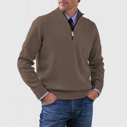 Eleganter Stehkragenpullover mit Reißverschluss | Herrenpullover 1