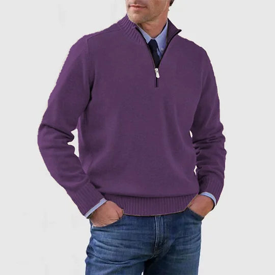 Eleganter Stehkragenpullover mit Reißverschluss | Herrenpullover 2