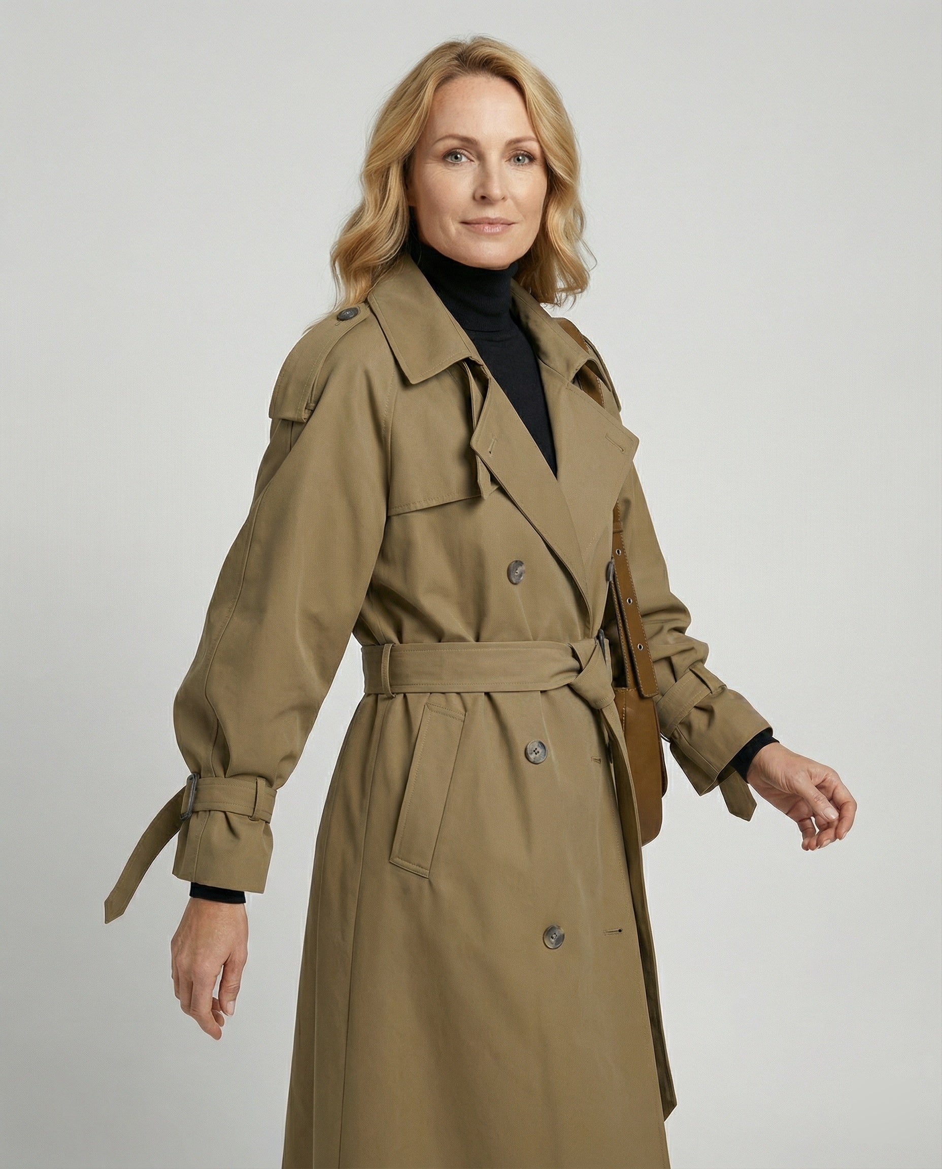 Eleganter Trenchcoat Damen Beige | Mittellanger Damen Trenchcoat 2