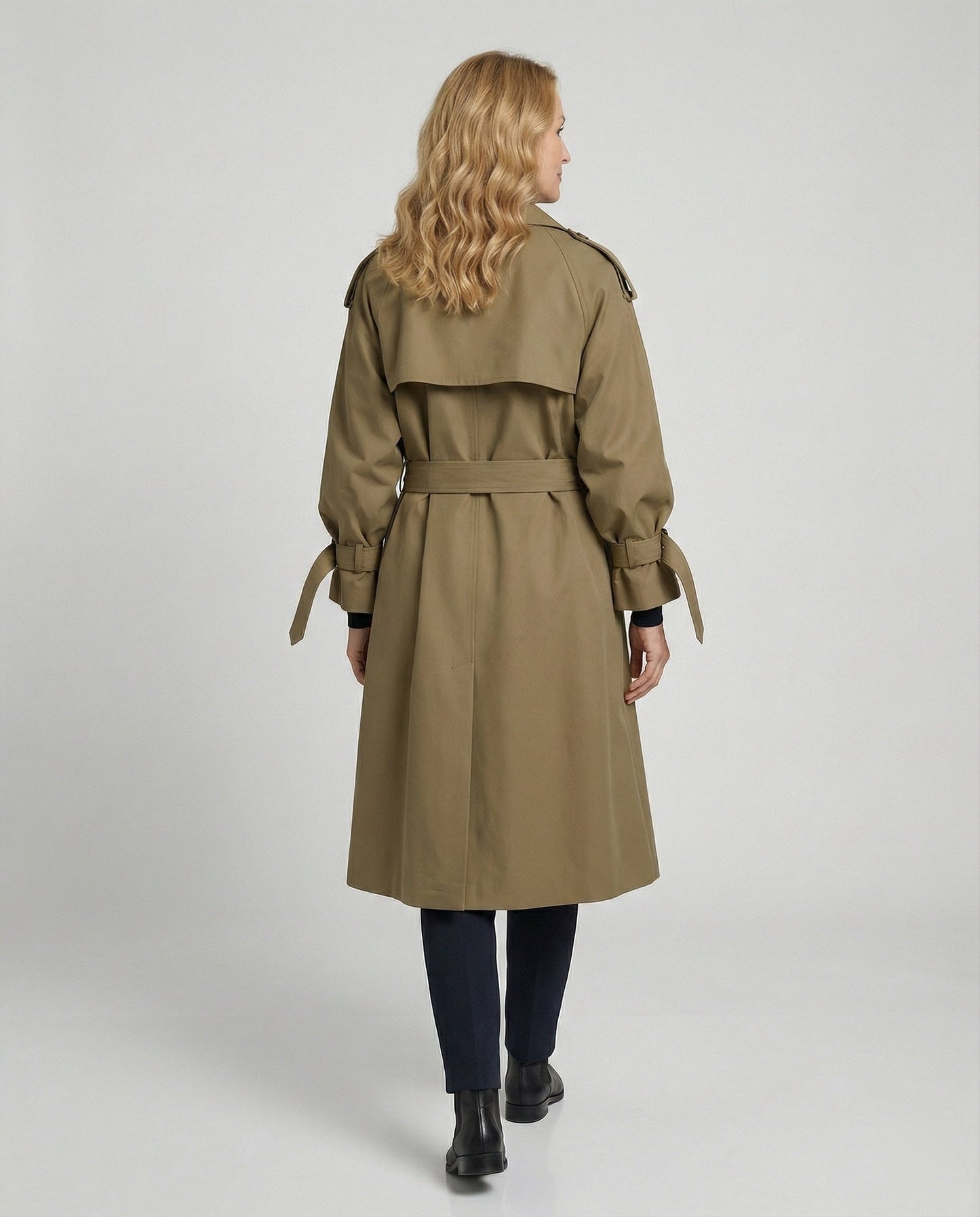 Eleganter Trenchcoat Damen Beige | Mittellanger Damen Trenchcoat 3