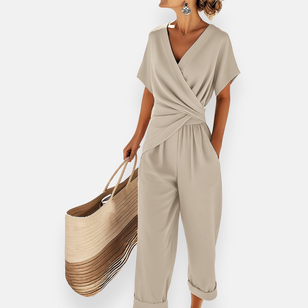 Elegantes Damen-Set mit Kreuzdesign und weiter Hose 2