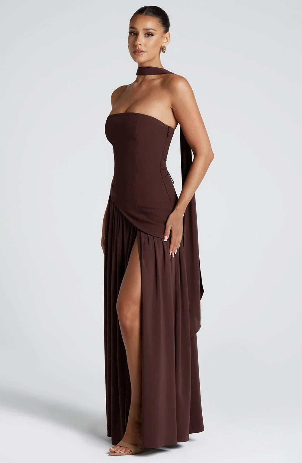 Elegantes Korsettkleid mit Schaldetail und hohem Schlitz | Damenmode 5
