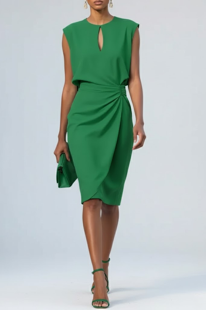 Elegantes Midi Cocktailkleid mit Schlüssel-Ausschnitt | Damenmode 4