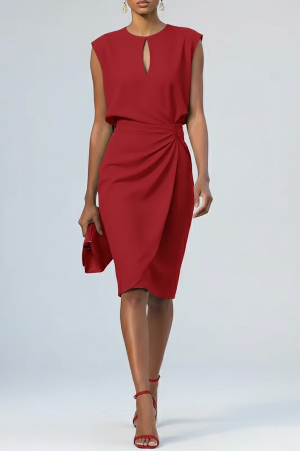 Elegantes Midi Cocktailkleid mit Schlüssel-Ausschnitt | Damenmode 5