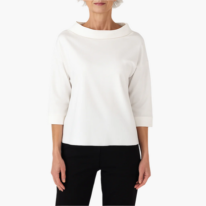 Elegantes Oberteil mit Stehkragen | Damen 3/4-Ärmel Shirt 0