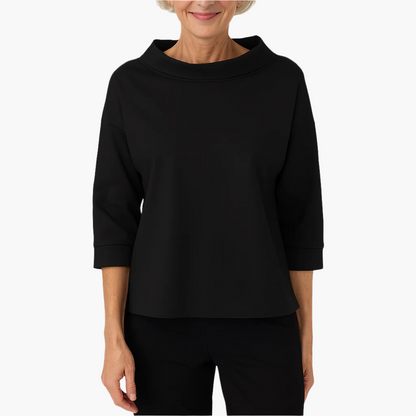 Elegantes Oberteil mit Stehkragen | Damen 3/4-Ärmel Shirt 2