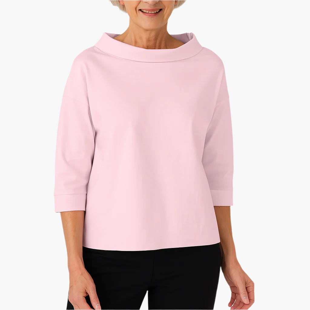 Elegantes Oberteil mit Stehkragen | Damen 3/4-Ärmel Shirt 3