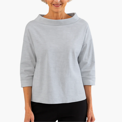 Elegantes Oberteil mit Stehkragen | Damen 3/4-Ärmel Shirt 4