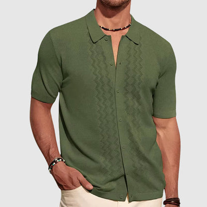 Elegantes Sommer-Strickhemd | Herren Hemd Kurzarm 0