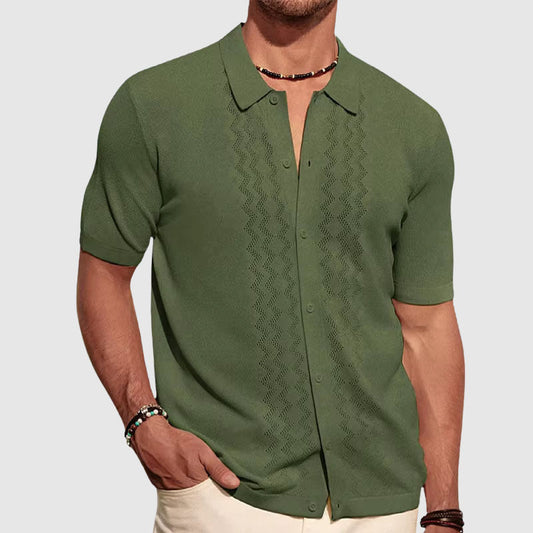 Elegantes Sommer-Strickhemd | Herren Hemd Kurzarm 0