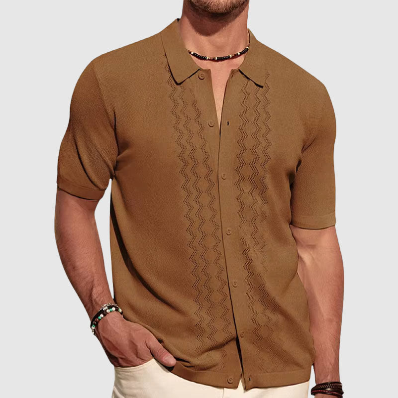 Elegantes Sommer-Strickhemd | Herren Hemd Kurzarm 1