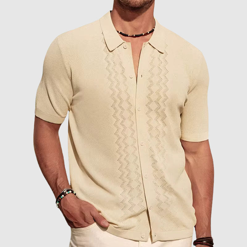 Elegantes Sommer-Strickhemd | Herren Hemd Kurzarm 2