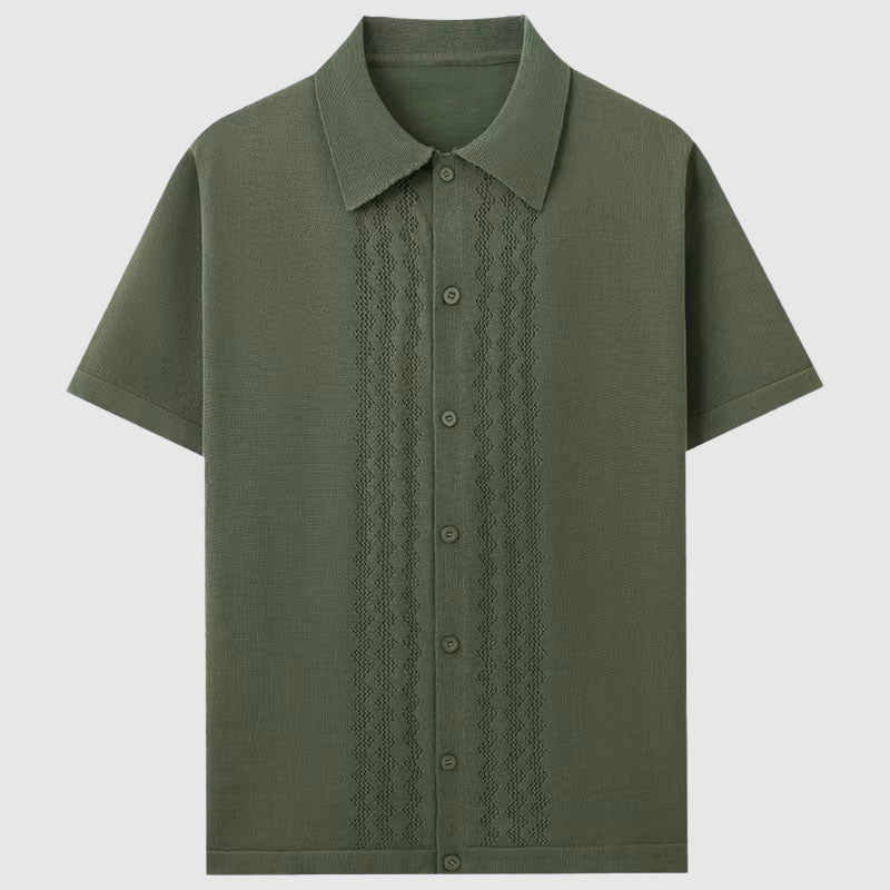 Elegantes Sommer-Strickhemd | Herren Hemd Kurzarm 4