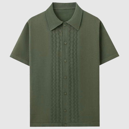 Elegantes Sommer-Strickhemd | Herren Hemd Kurzarm 4