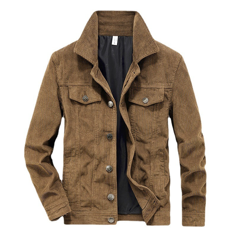 Elias Dünne Cordjacke Herren | Leichte Freizeitjacke Braun 0