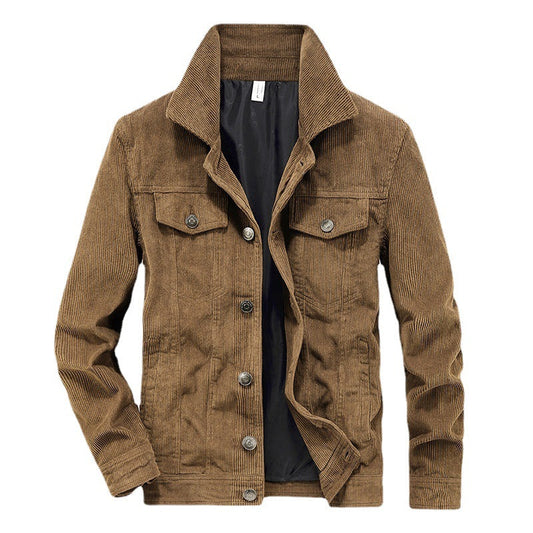 Elias Dünne Cordjacke Herren | Leichte Freizeitjacke Braun 0