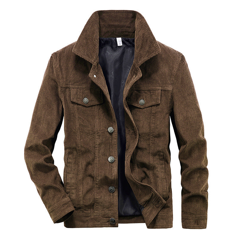 Elias Dünne Cordjacke Herren | Leichte Freizeitjacke Braun 1