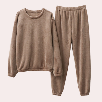 Elina Damen Fleece-Pyjama Set Warm Weich Komfortabel 5