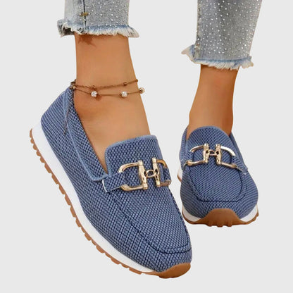Fabianna Damen-Loafer mit Schnalle und Strukturfinish 0
