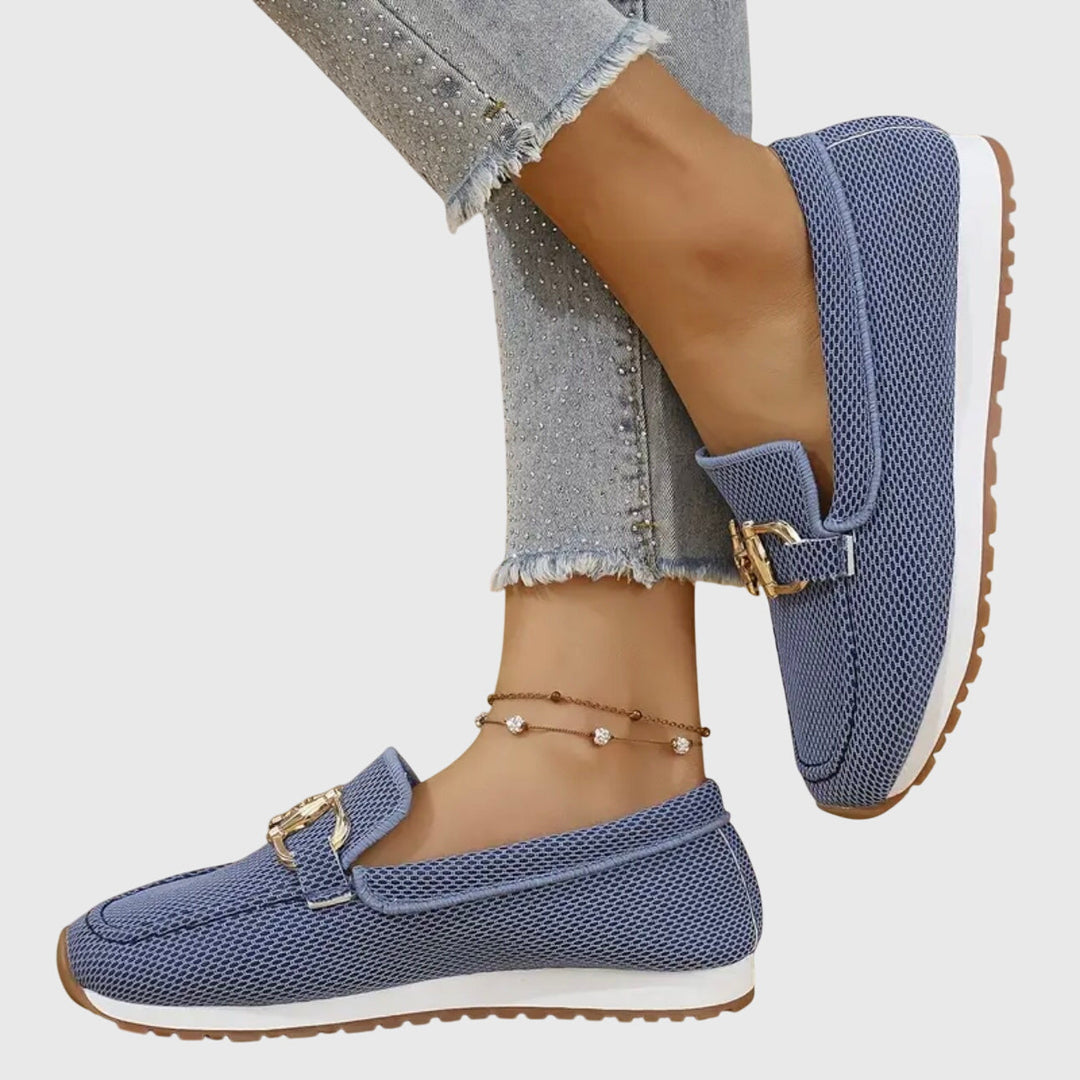 Fabianna Damen-Loafer mit Schnalle und Strukturfinish 1